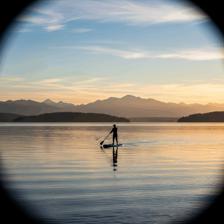 paddleboard Matthews Beach Park north Lake Washington Cascade Mountains