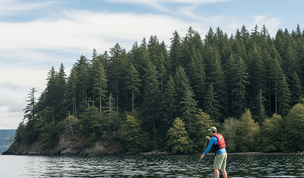 paddleboard Seward Park old growth forest bald eagle Lake Washington