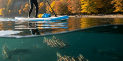 paddleboard Cedar River mouth Lake Washington salmon autumn