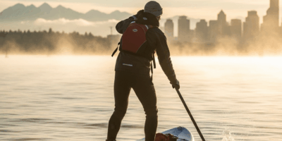 Professional photograph related to: What to Wear Paddleboarding in Cold Water — A Puget Sound Guide.